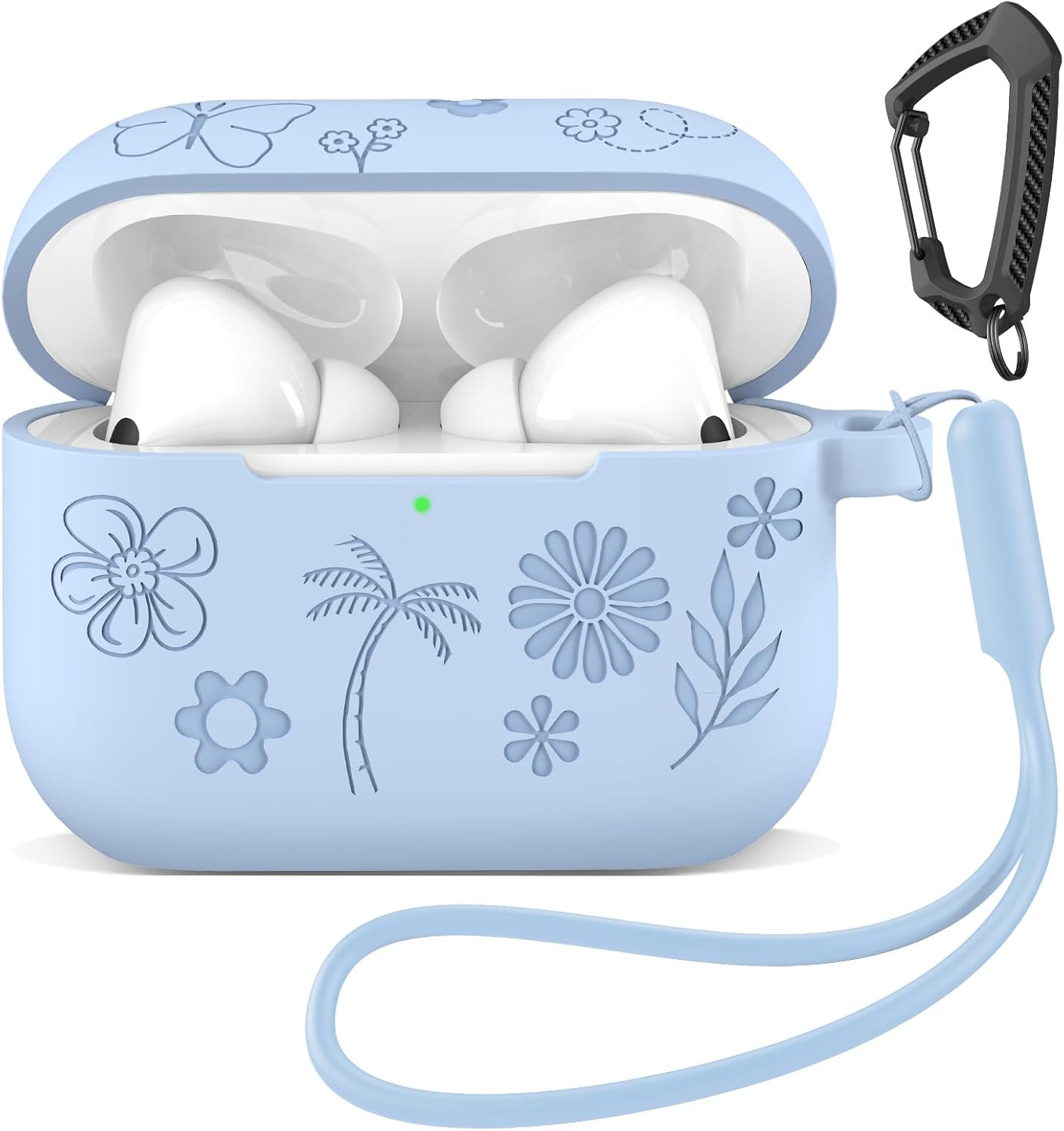 MATEPROX 3 3rd Generation[2025] Flower Design Compatible with AirPods Pro Case with Keychain/Hand Strap, Airpod Pro