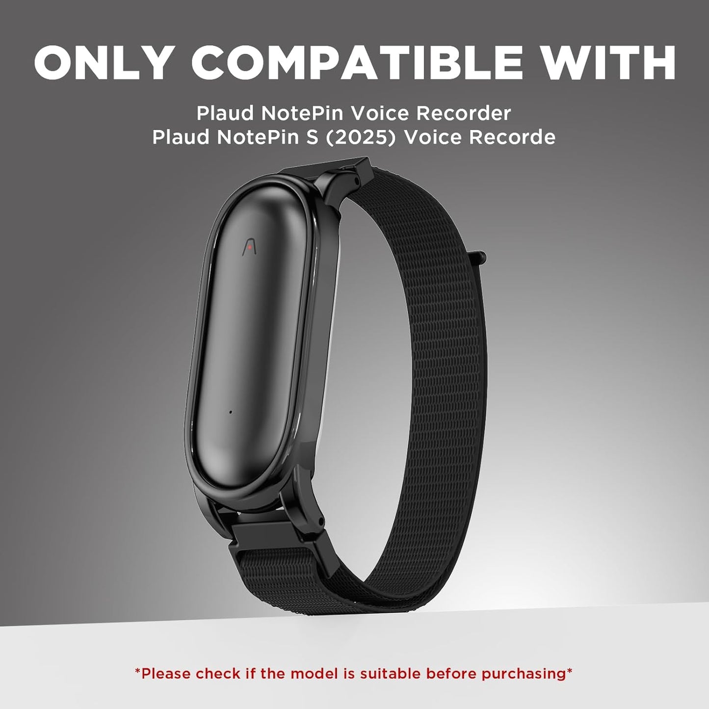 Wacanc (2025),Replacement Quick Release Nylon Wristband Compatible with Plaud NotePin Voice Recorder,PC Case with Soft