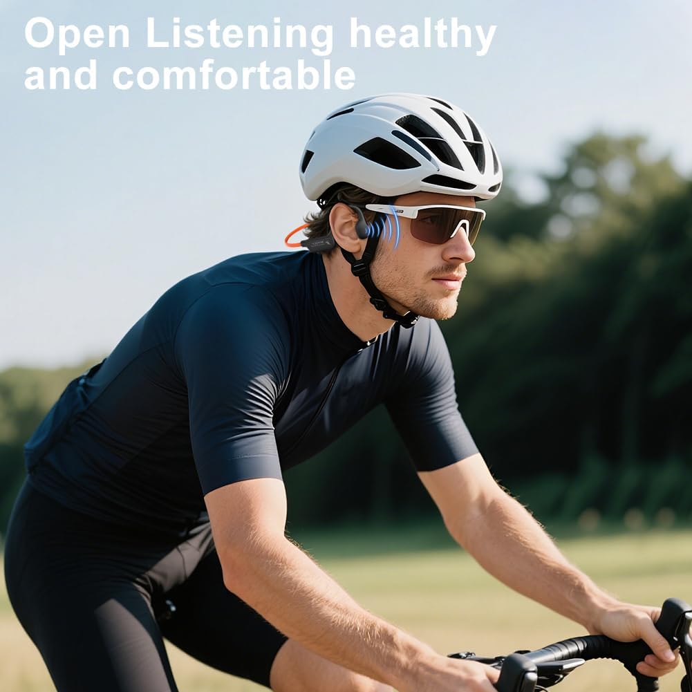 5.4 MicIPX6 Headset15H Bone Conduction Headphones,Open Ear Wireless Bluetooth Headphones with Waterproof Sport