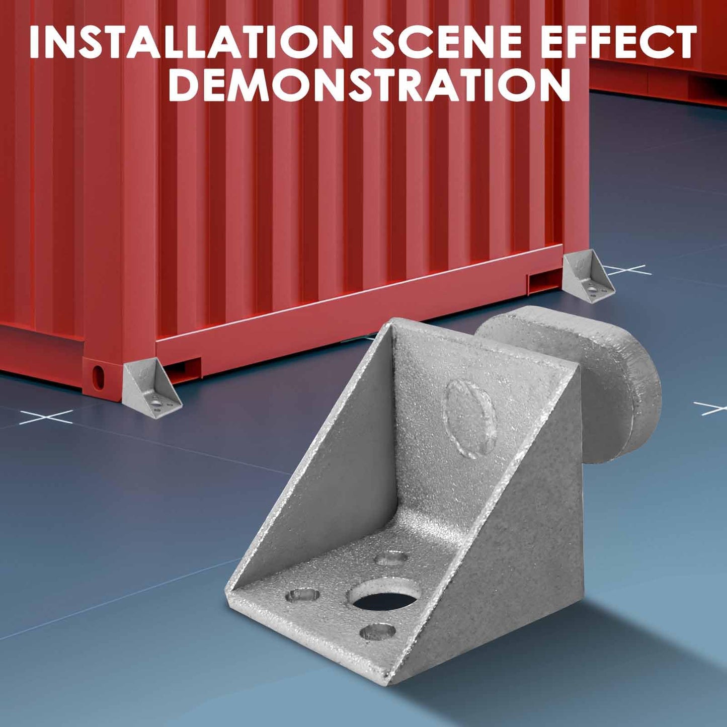 4 Pack Upgraded Shipping Container Ground Anchors, Hot Dipped Galvanized Steel Shipping Containers Side Twist Lock, Shipping Container Door Lock Down Bracket Ground Anchors Tie Downs