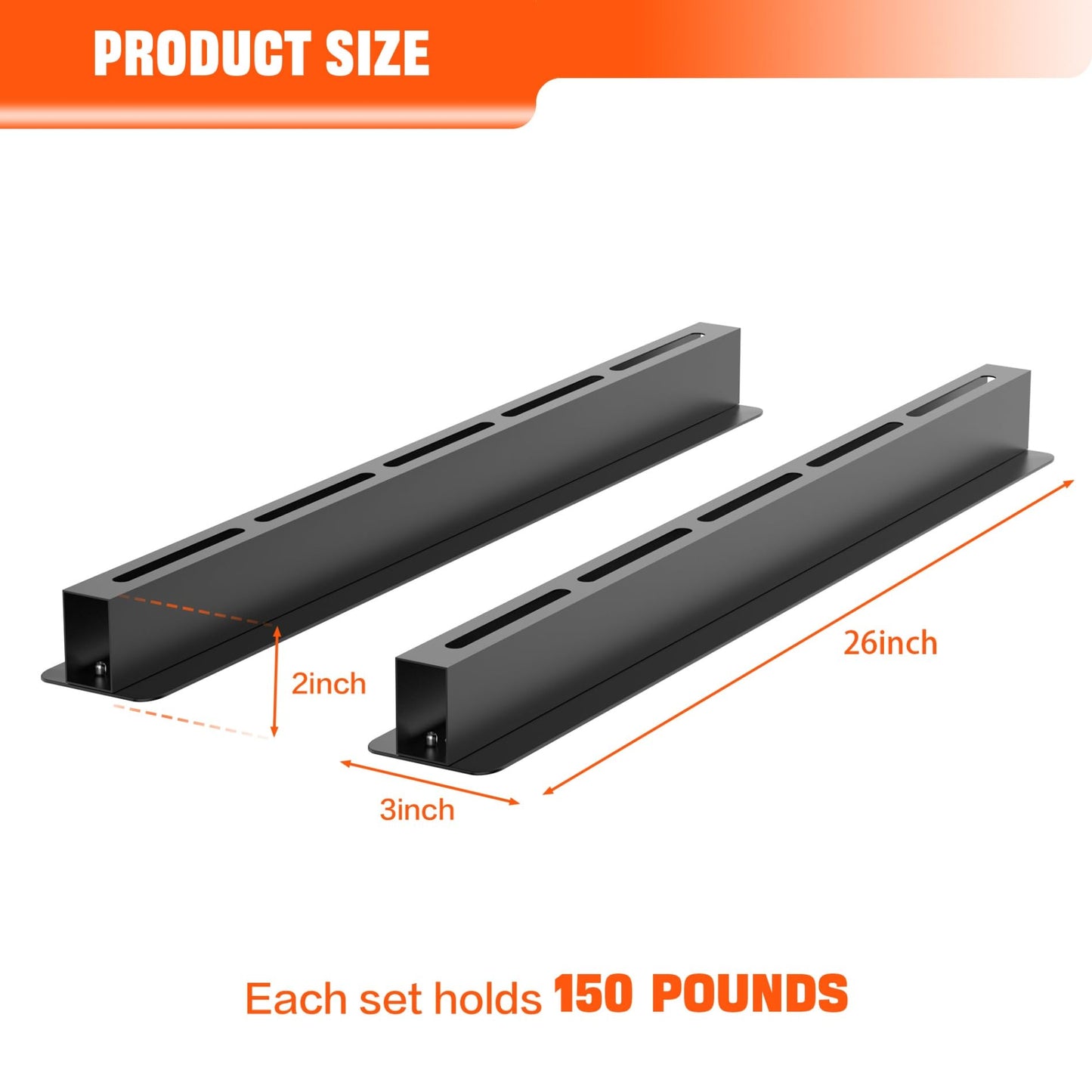 TORACK Garage Ceiling Bin Storage Rack, Adjustable Heavy Duty Overhead Tote Storage Rails(for 6 Bins, Bins are not included)