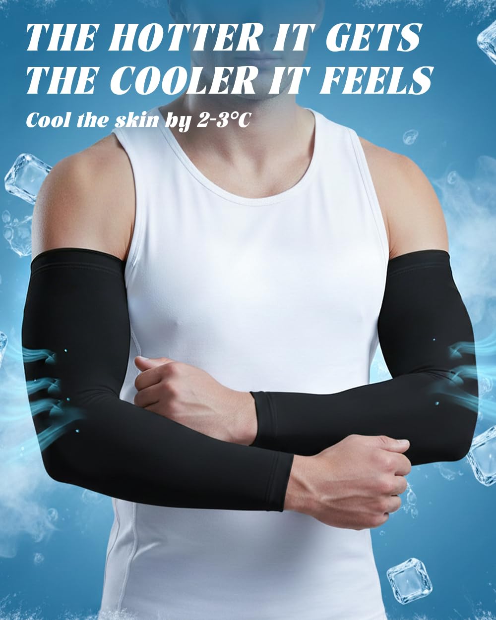 BHYTAKI 6 Pairs Arm Sleeves, Compression Arm Sleeves for Men Women,UPF50 UV Sun Protection Cooling Sleeves for Work Sport Tattoo Cover Up