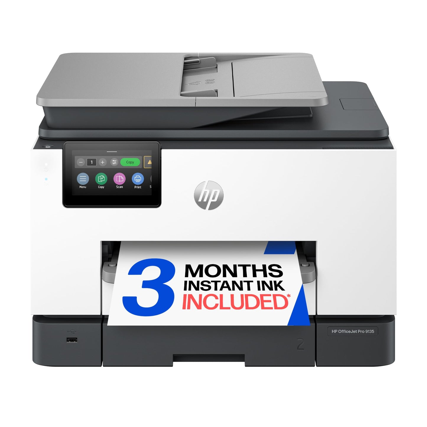 HP OfficeJet Pro 9135 Wireless All-in-One Color Inkjet Printer, Print, Scan, Copy, Fax, ADF, Duplex Print/scan, Best-for-Office, 3 Month Trial of Instant Ink Included, AI-Capable (C2WM0A)