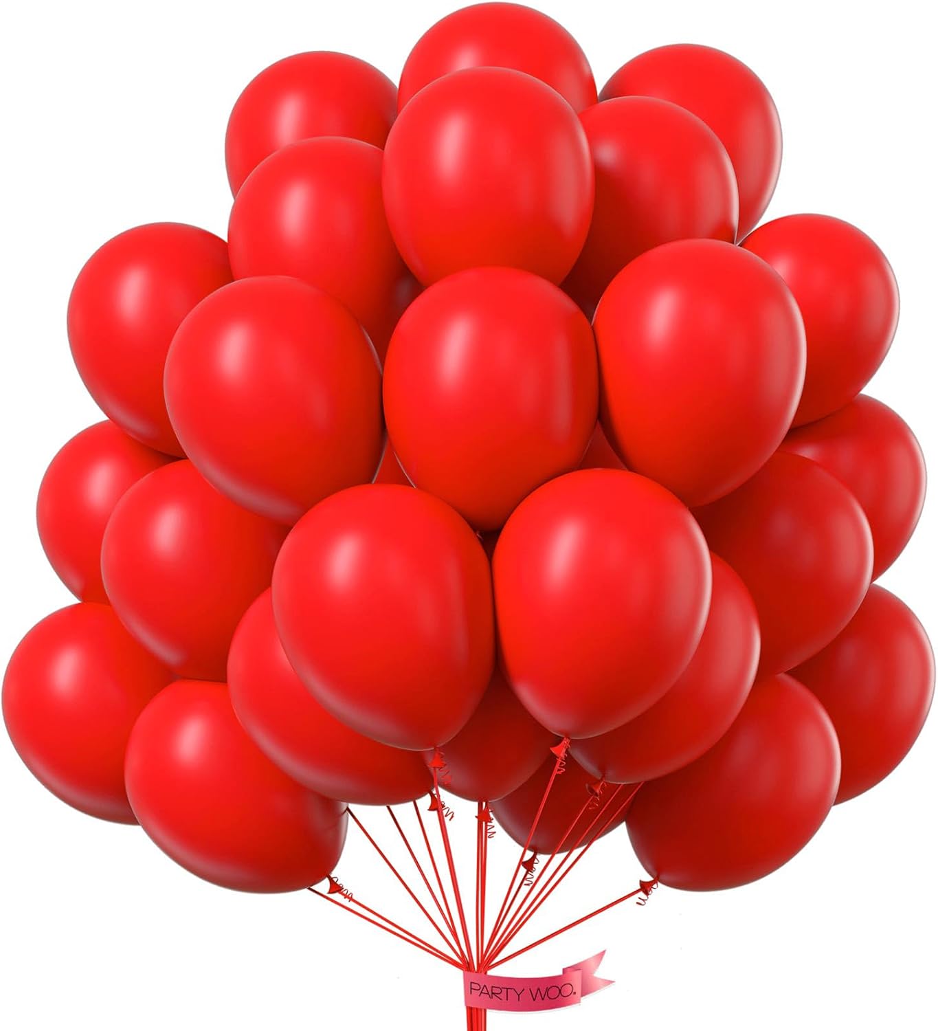 PartyWoo White & Red Balloons - 100 Pack for Stunning Celebrations | Perfect for Events