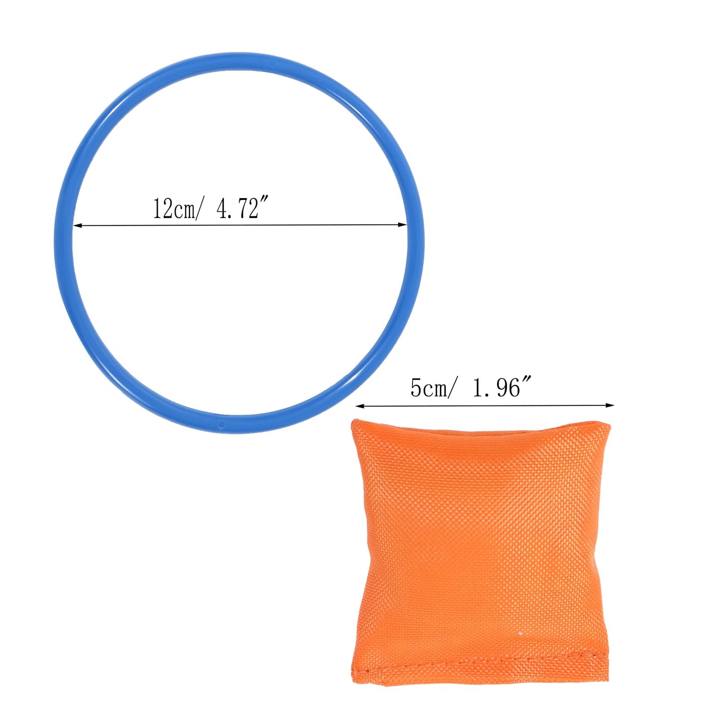 24Pcs Nylon Bean Bags Plastic Rings Game Sets for Kids Ring Toss Game Booth Carnival Garden Backyard Outdoor Games Speed Agility Training Games