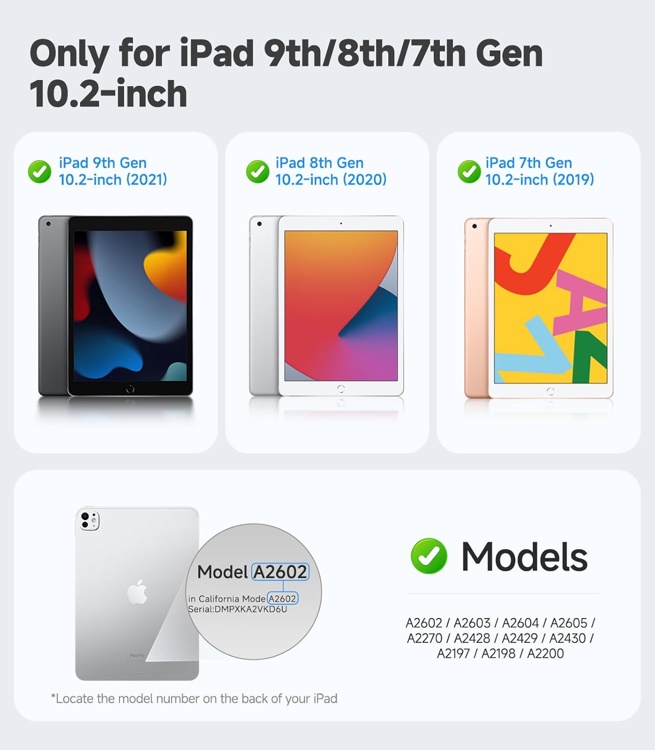 2 Pack 10.2-inch(9th/8th/7th 9H+ Box[12FT iGluz for iPad Gen.) Tempered Glass Screen Protector with Easy-Install
