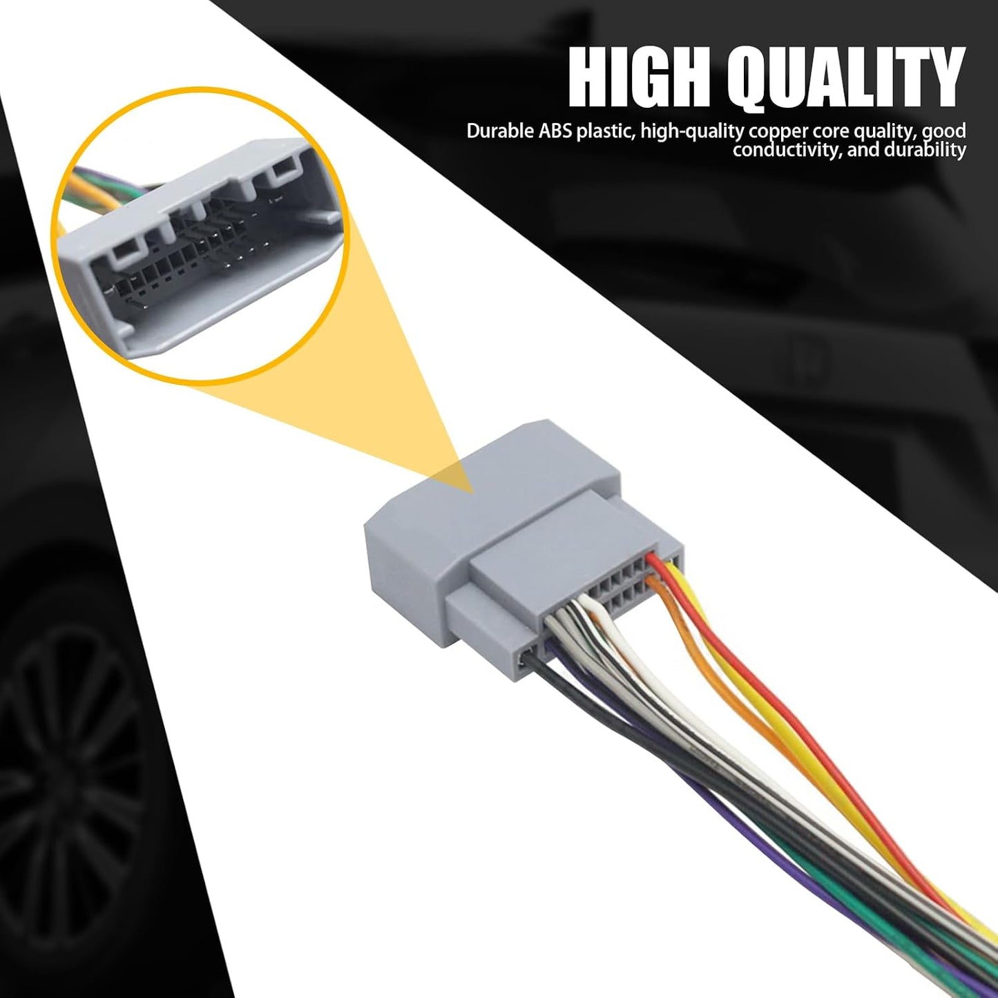 Sephile 3 6.49" PCS Car Audio DVD Retrofit Power Speaker Wiring Harness Socket Kit, ABS Injection Molded Portable