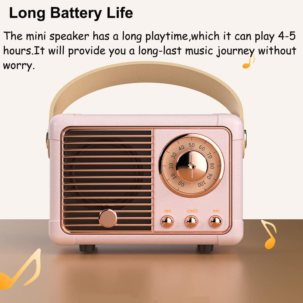 Baolira Retro Bluetooth Speaker, Portable Wireless Speaker with Crystal Clear Stereo Sound Rich Bass, Best Birthday