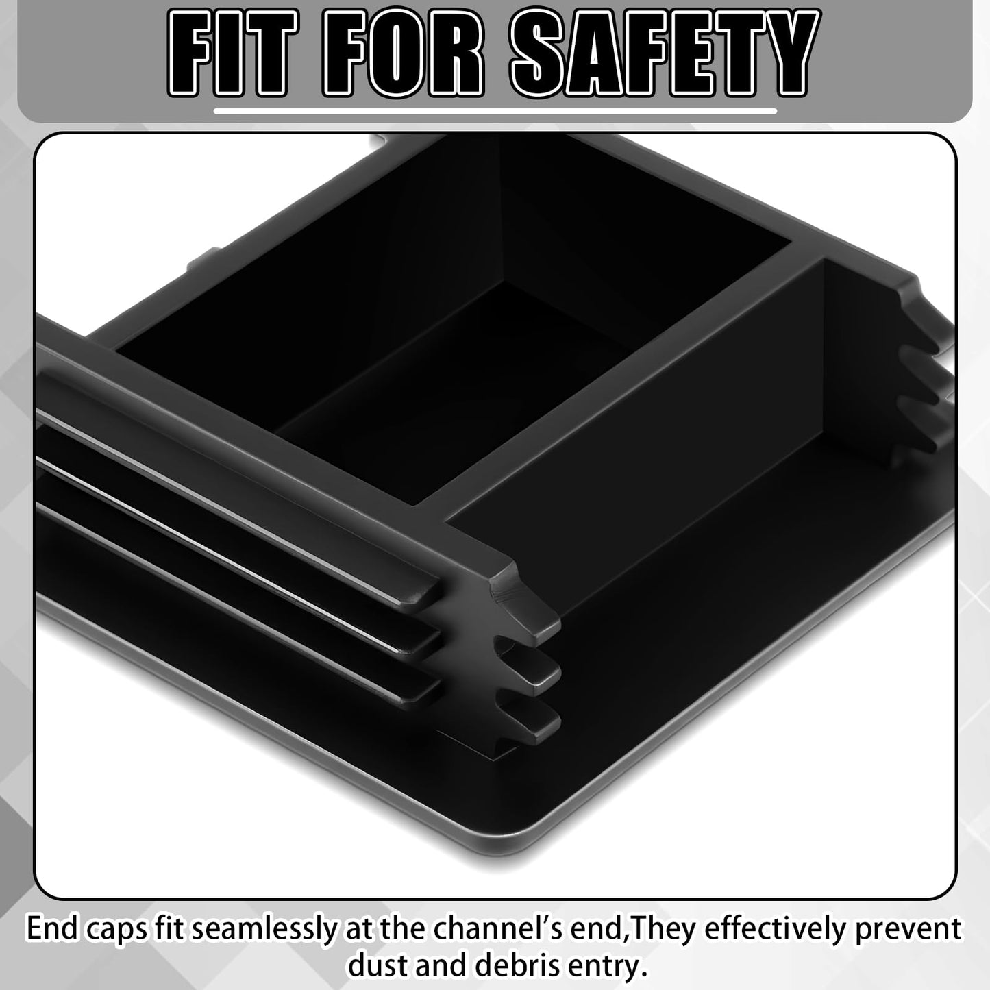 MorningRo 50 Pcs 1-5/8" Black Square Plastic Strut Channel End Caps PVC Strut Channel Safety End Caps Rectangle Plug Frame Protectors