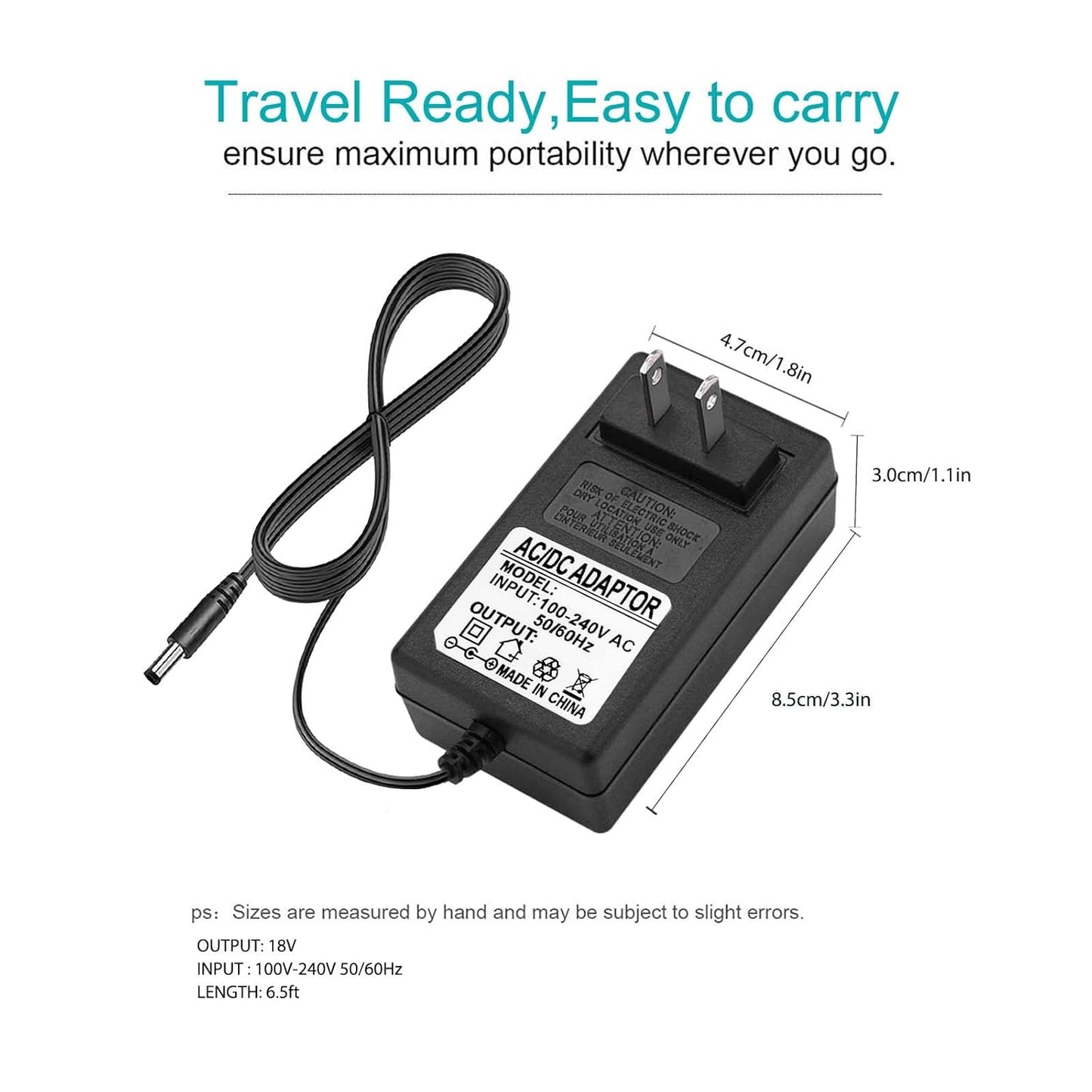 RCBCH 18V 2A 36W 3.5x1.35mm 4.0x1.7mm (6 AC Adapter Power Supply Switching Wall Mounted Power Adapter Compatible
