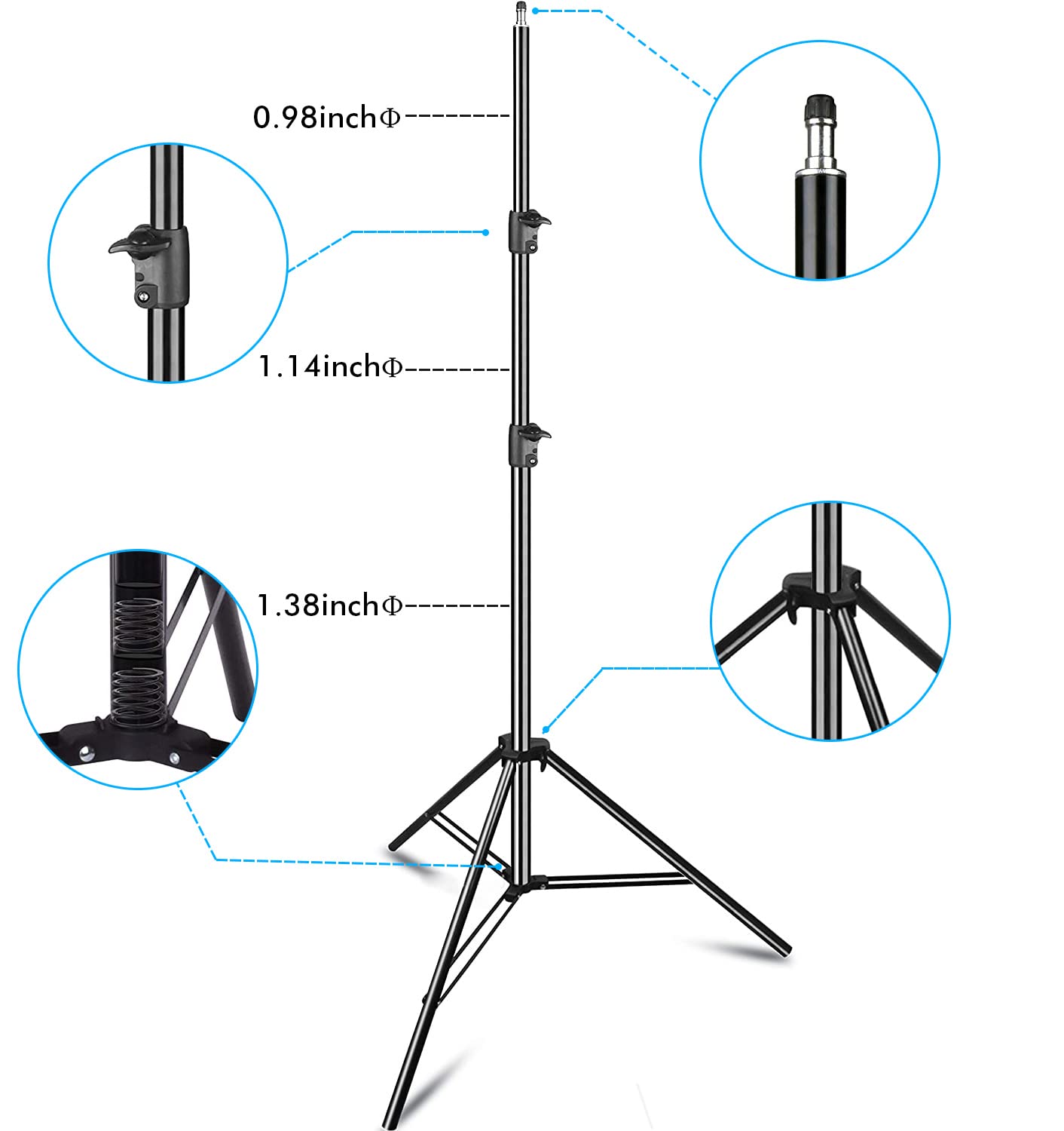 SLOW DOLPHIN Photo Video Studio 20ft (Wide) x 10ft (Tall) Heavy Duty Adjustable Width & Length Photography Backdrop Stand Background Support System Kit with Spring Clamps, Backdrop Clips, Carry Bag