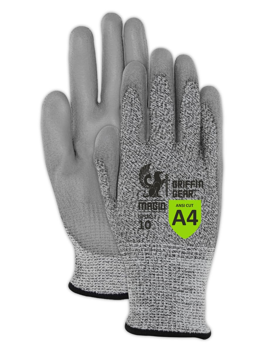 MAGID Griffin Gear ANSI A4 Liquid Repellent Nitrile Work Gloves , 144 Pairs, Size 10/XL, GPD452
