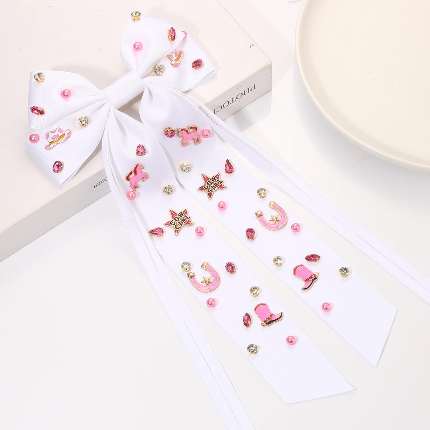 Skiennix Western Hair Accessories - Cowgirl Bow Clips & Cowboy Hat Barrettes | Perfect for Bachelorette Parties
