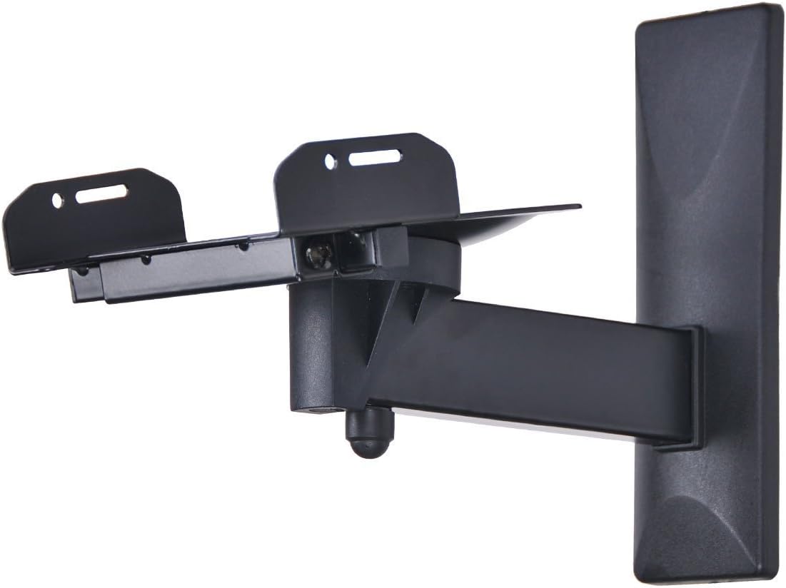 VideoSecu MS56B 3LH One Pair of Side Clamping Bookshelf Speaker Mounting Bracket with Swivel and Tilt for Large