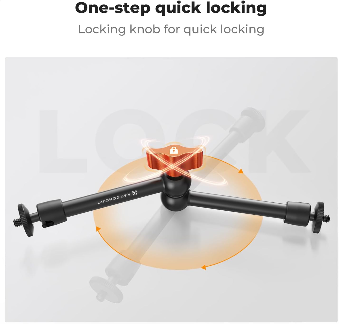 K&F CONCEPT 9.8" 1/4" 3/8" 360 Magic Arm Clamp Kit with & Thread Screw Ball Heads Articulating Magic Arm with Tripod