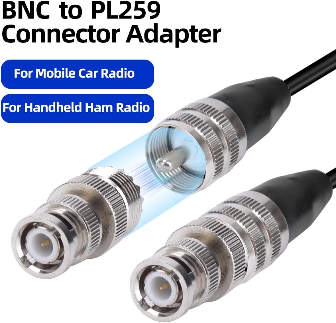 Arridioter 27MHz PL259 Connector,9.84ft RG58 CB Radio Antenna Magnetic Base Kit with BNC Coaxial Cable Compatible