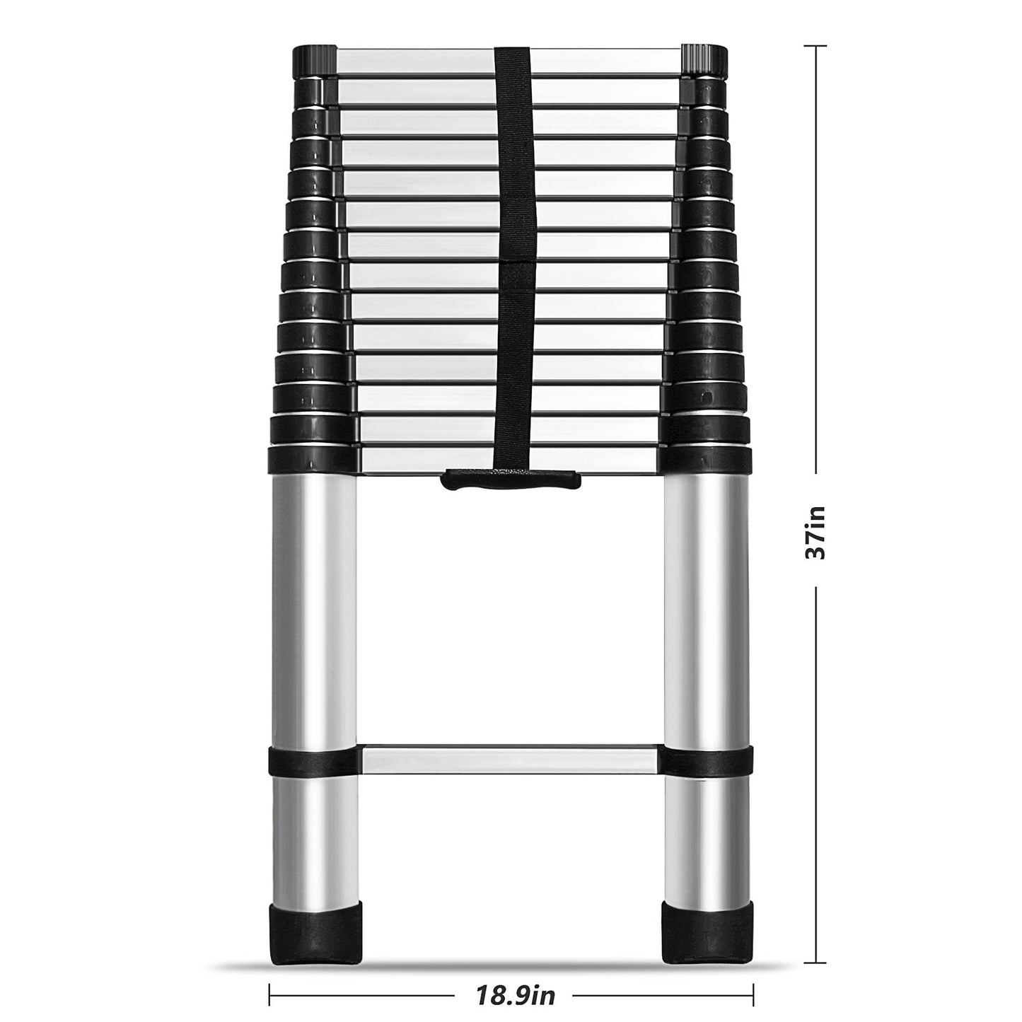 HOSTIC 14.5 FT Telescoping Ladder 330 lbs Capacity Heavy Duty Aluminum Extendable Ladder Collapsible Locking Mechanism for Attic Household Use Outdoor Work