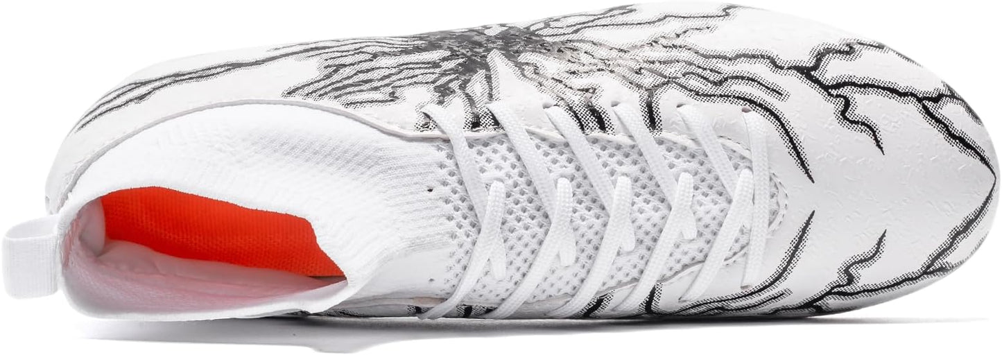 Kids Soccer Cleats Boys Girls Training Football Cleats Youth High-top Soccer Shoes for Little/Big Professional Athletic Outdoor Football Shoes