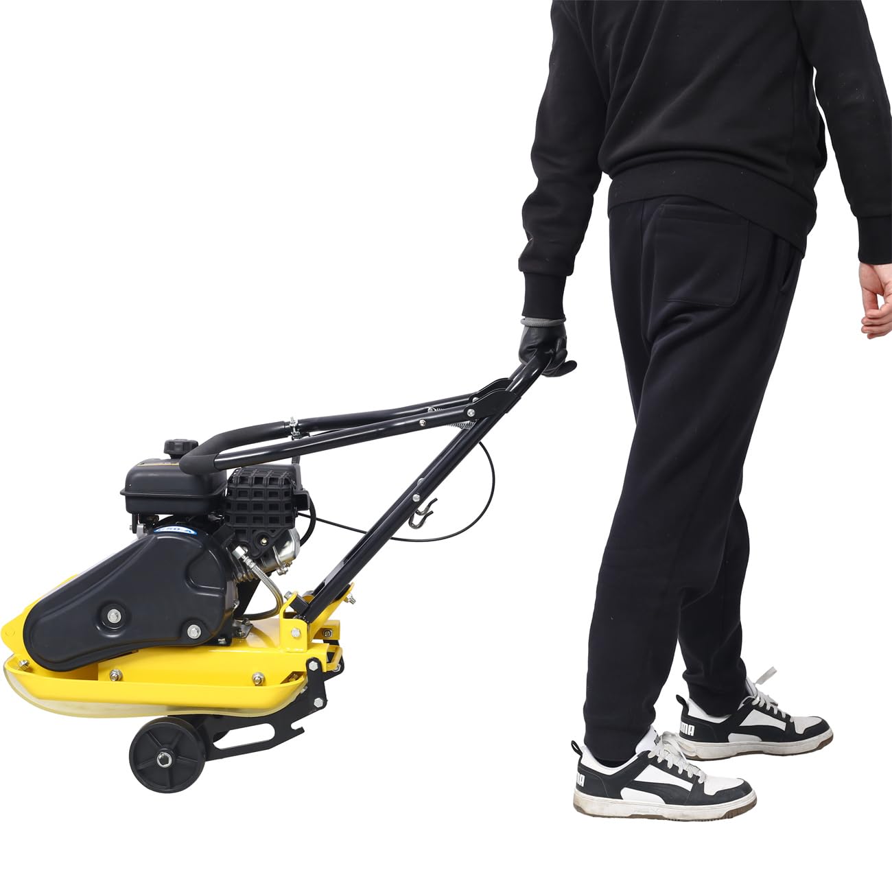 2.5HP Plate Compactor Gas 79.7cc 8200N Force Construction Concrete Tamper Machine Power Paver 19.3 x 12.6" Plate, EPA Compliant