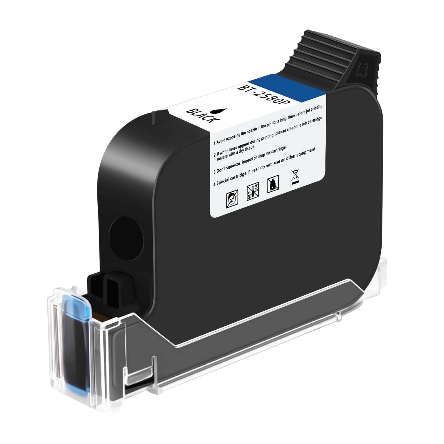 OLYBSJET BT-2580P Original Solvent Fast Dry Ink Cartridge Replacement for Handheld Inkjet Printer BT-HH6105B2, BT-HH6105B3 and B10