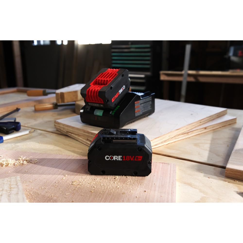 Bosch GXS18V-30N18 18V Starter Kit with (1) CORE18V® 8 Ah High Power Battery and (1) 18V 16 Amp Battery Turbo Charger