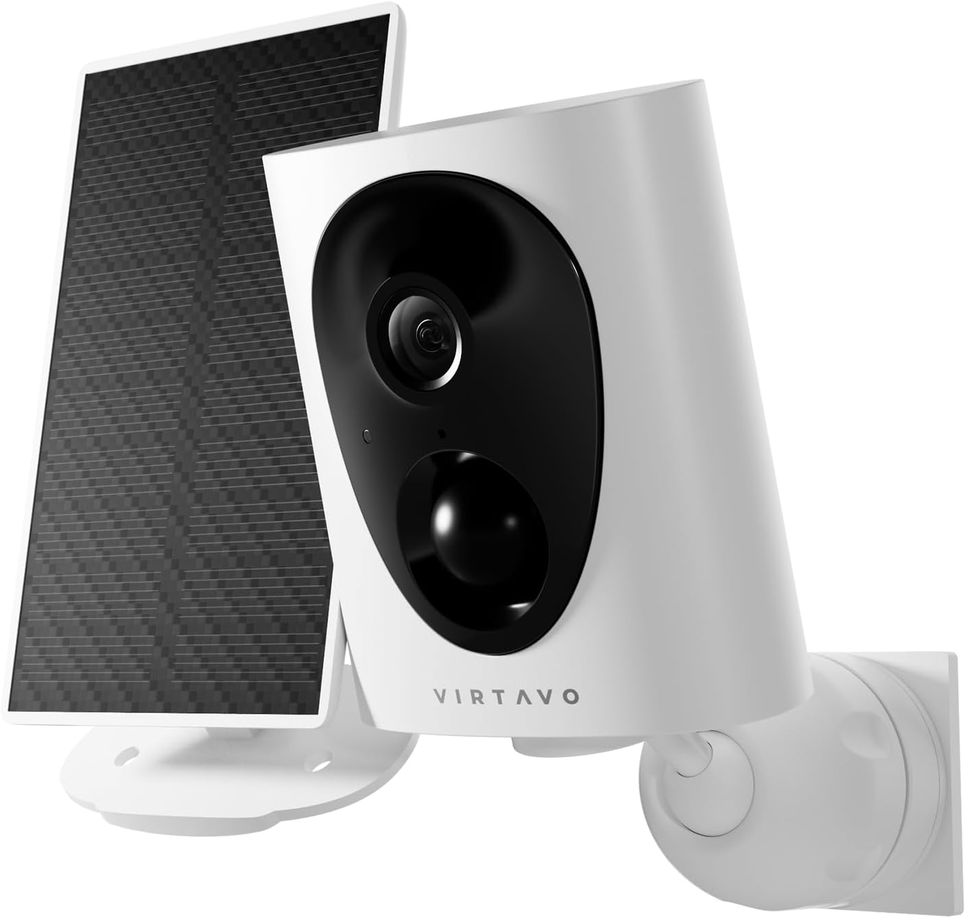 VIRTAVO 2K 2-Way 2.4GHz Wireless Solar Security Camera Outdoor, Starlight Color Night Vision, PIR Motion Detection