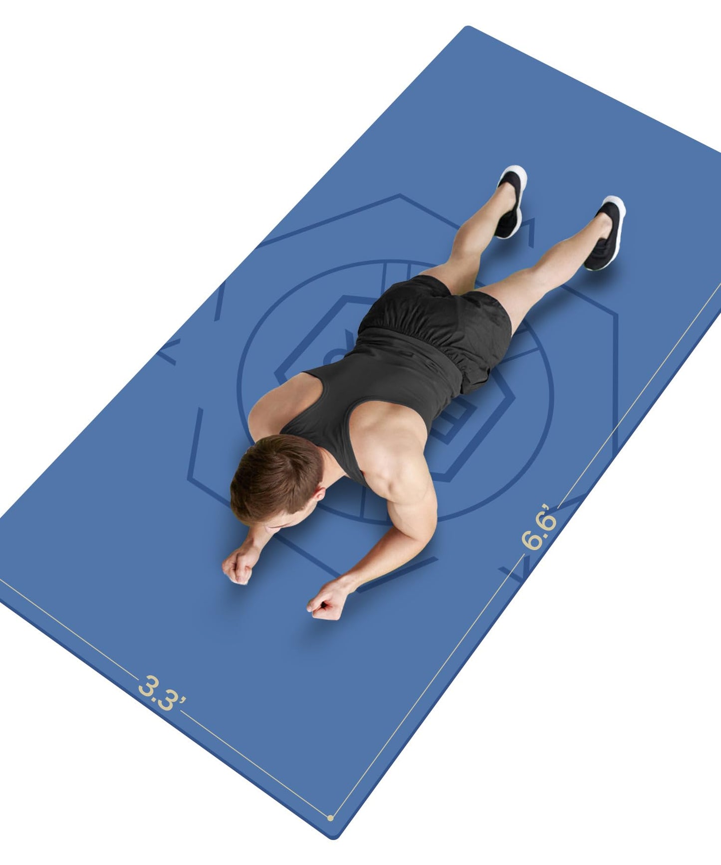 nuveti Large Exercise Mat (6'x 3'), Extra Wide Workout Mat for Men and Women, Yoga Mat Thick 1/4 Exercise Mats Non-Slip, Non-Toxic, Stretching, Meditation)