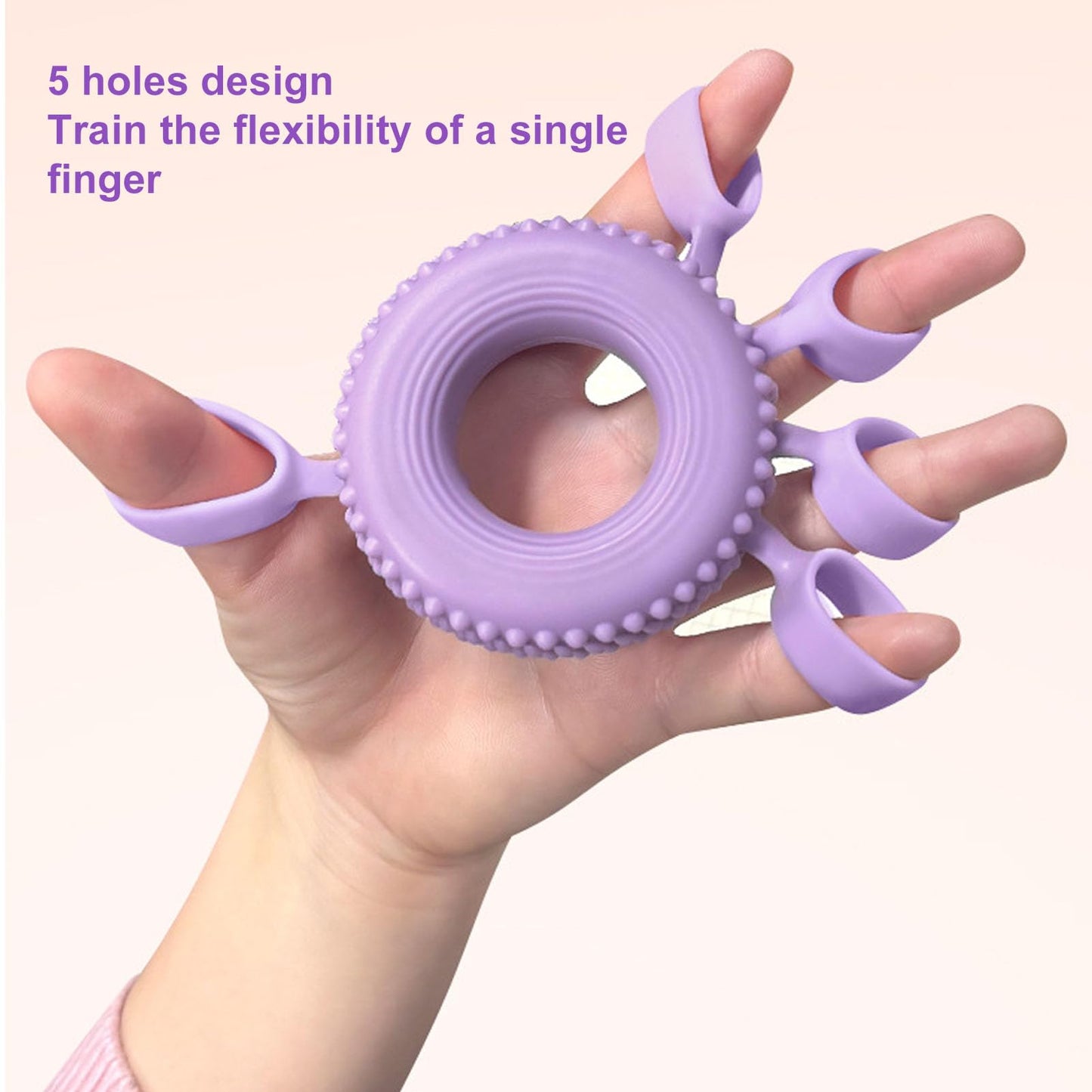NOENNULL Finger Stretcher Grip Strength Trainer Soft Non Slip Finger Exerciser for Home Office Gym Silicone Purple