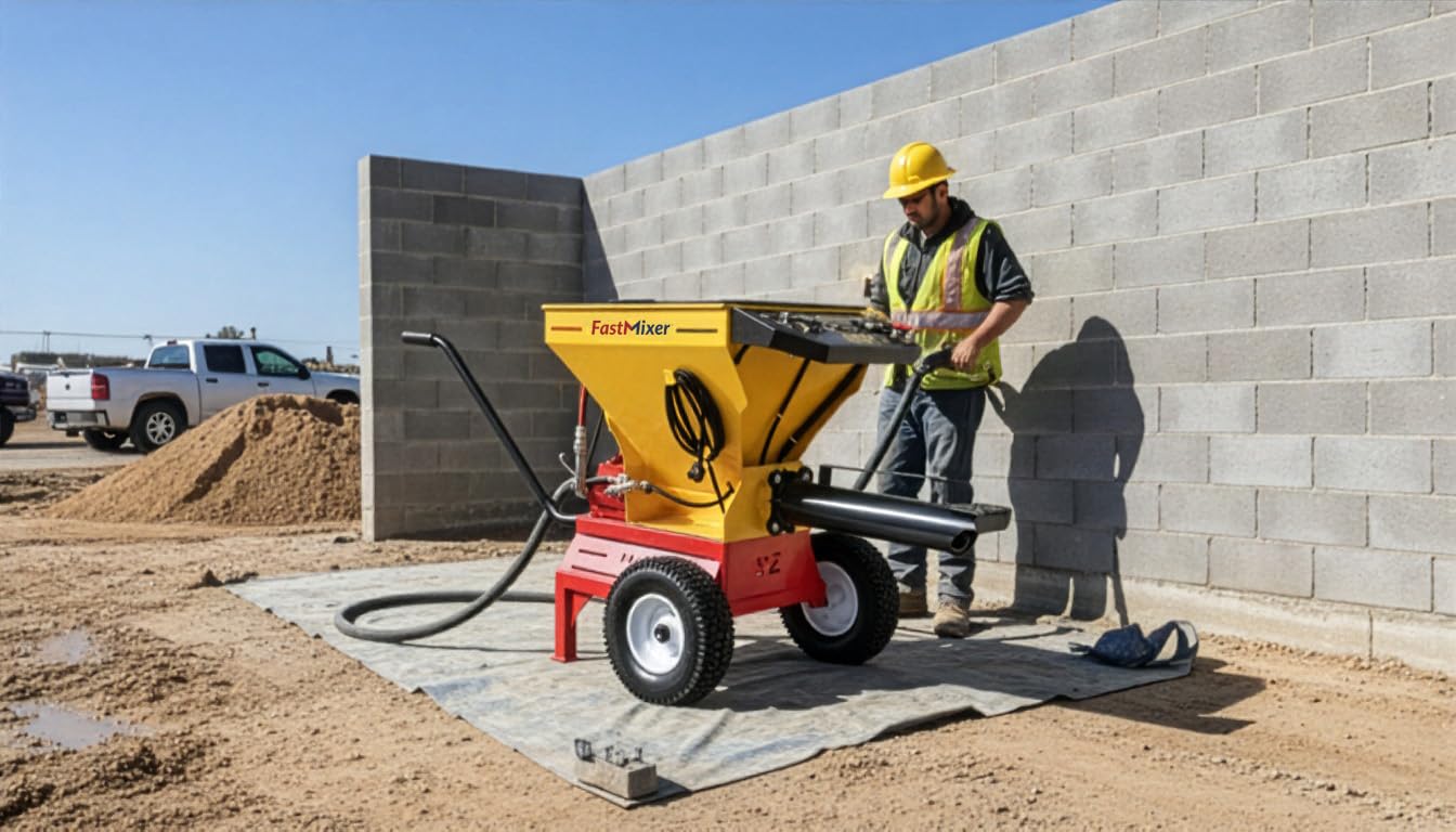 FastMixer Professional Continuous Mixer, 3900 lbs/hr Capacity, Electric 110V, for Concrete, Mortar and Stucco