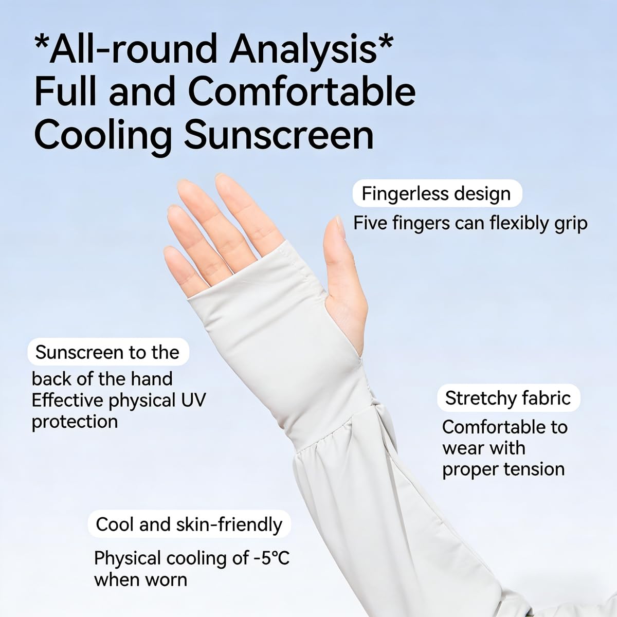 Dhjovate UPF 50+ UV Protection Cooling Arm Sleeves for Men & Women UPF50+ Sun Protection Ice Silk Arm Covers (Grey)