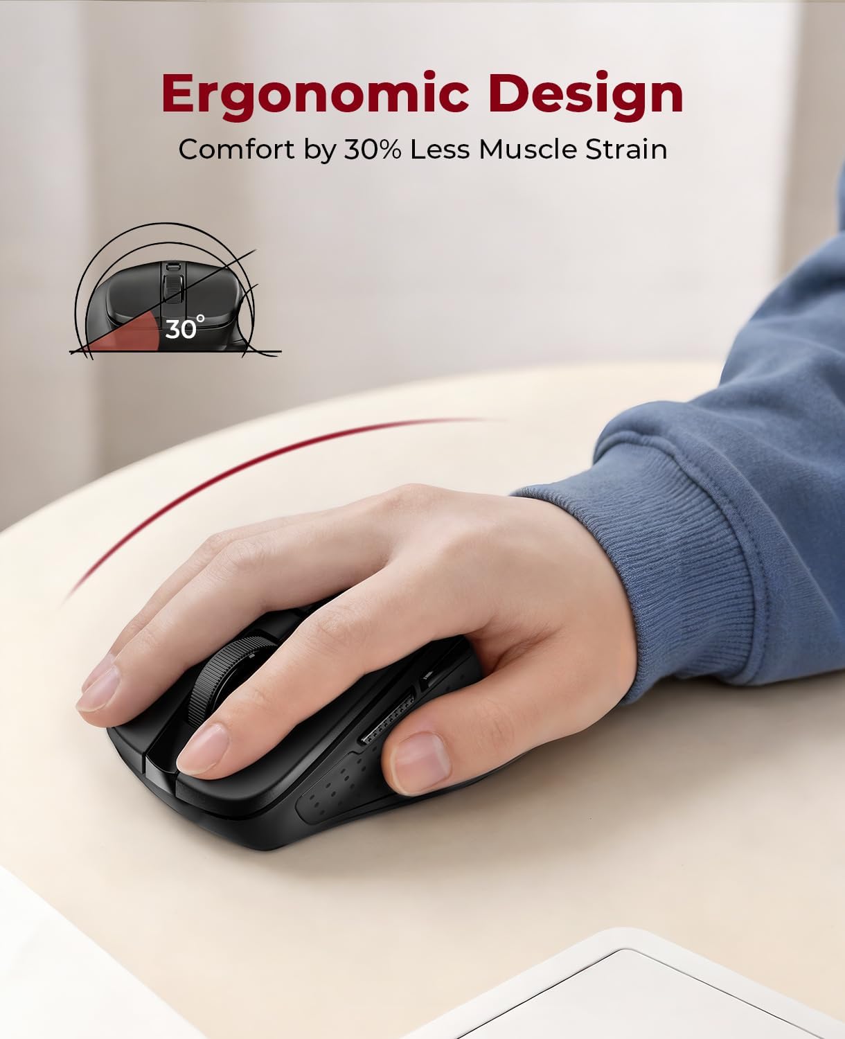 Redragon BT5.0/3.0 2.4G, 6 5 4000DPI 18 Wireless Mouse & Buttons, Level Bluetooth Mouse, Months Battery, Portable