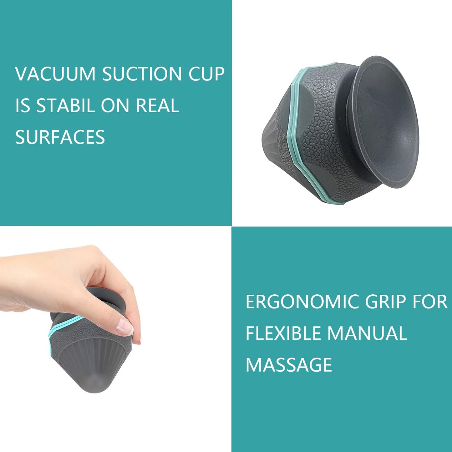 2pcs Trigger Point Ball, Manual Massager Ball with Suction Cup for Deep Tissue Myofascial Release Physical Therapy Foot Plantar Fasciitis Pain Relief Muscle Knot Psoas Hip Flexor Iliacus Release