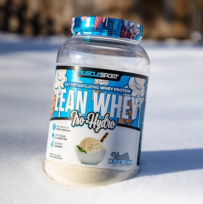 Musclesport Lean Whey Revolution??Protein Powder - Whey Protein Isolate - Low Calorie, Low Carb, Low Fat, Incredible Flavors - 25g Protein per Scoop (2LB, Vanilla)