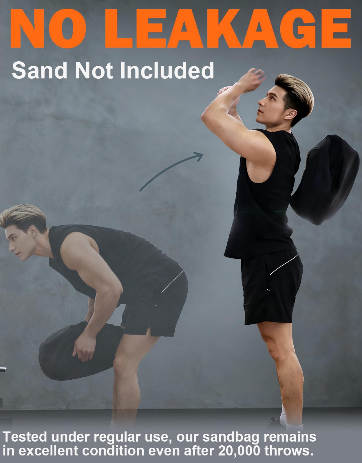 Fitarc Sandbag Workout Bag,Sandbag Training, Sandbags for Fitness,Round Sandbags for Weight Training,Round Sandbag,Cross-Training & Exercise, Workouts Equipment Sand Not Included (Black 50LB)