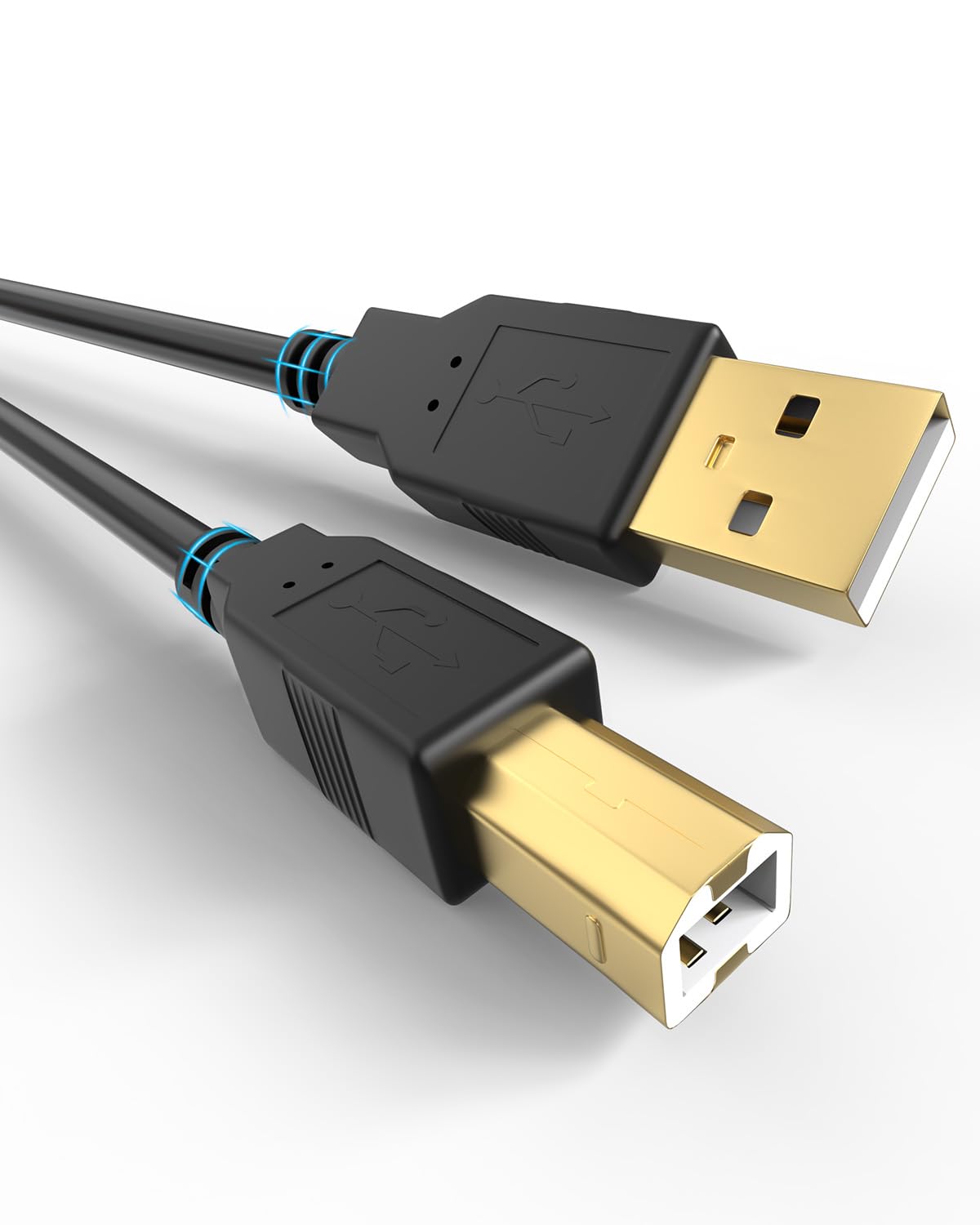 Bicmice 2.0 480 5Ft USB-A to USB-B Printer Cable Mbps High-Speed for Hp Canon Brother Samsung Dell Epson Lexmark Xerox