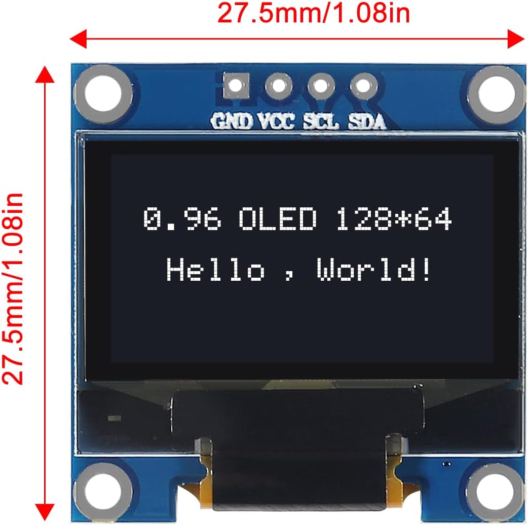 AITRIP 10 0.96 inch 12864 128X64 I2C SSD1306 4 PCS OLED LCD Display Board Module IIC Driver Pins Compatibile