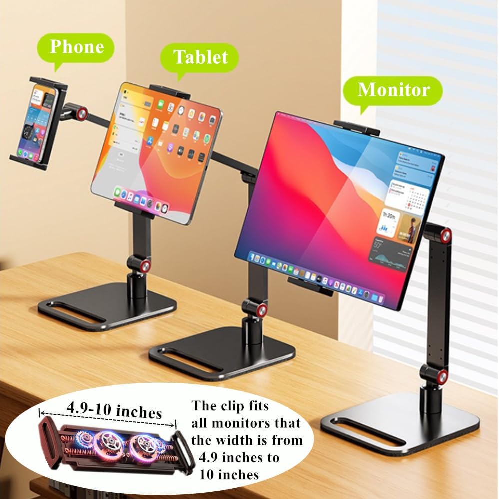 WYSXEBWZ 6-17.3 Inch 12.9 inch Portable Monitor Holder for Screen Desktop Expandable Monitor Stand Tablet Stand