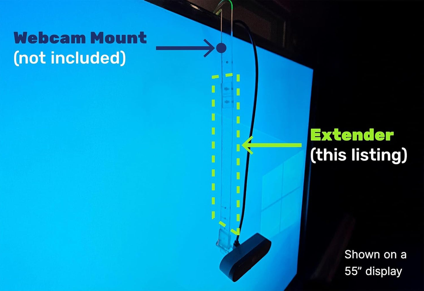 Lucky Duck Tech (5") Extender for Almost Invisible Webcam Mount