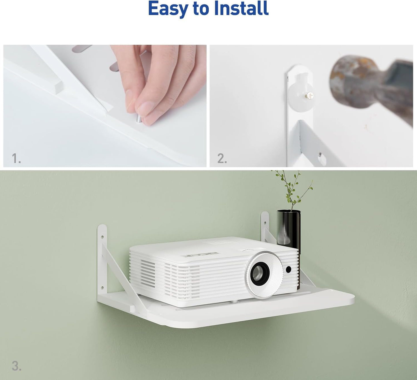 Small Mini Projector Shelf, Modem Shelf, Router Shelf, Floating Projector Wall Mount, Projector Shelf for Wall, Holder