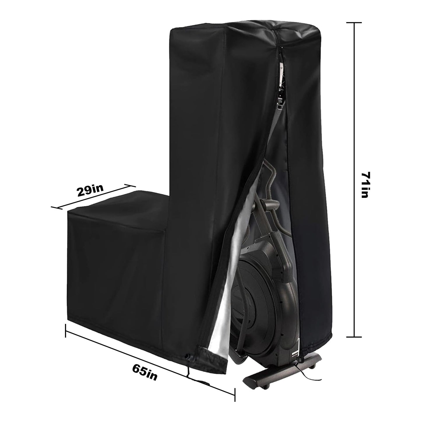Elliptical Cover 420D Oxford Fabric Gym Dust Cover 71'' x 29'' x 65“ Elliptical Cover Home Elliptical Exercise Machine Cover