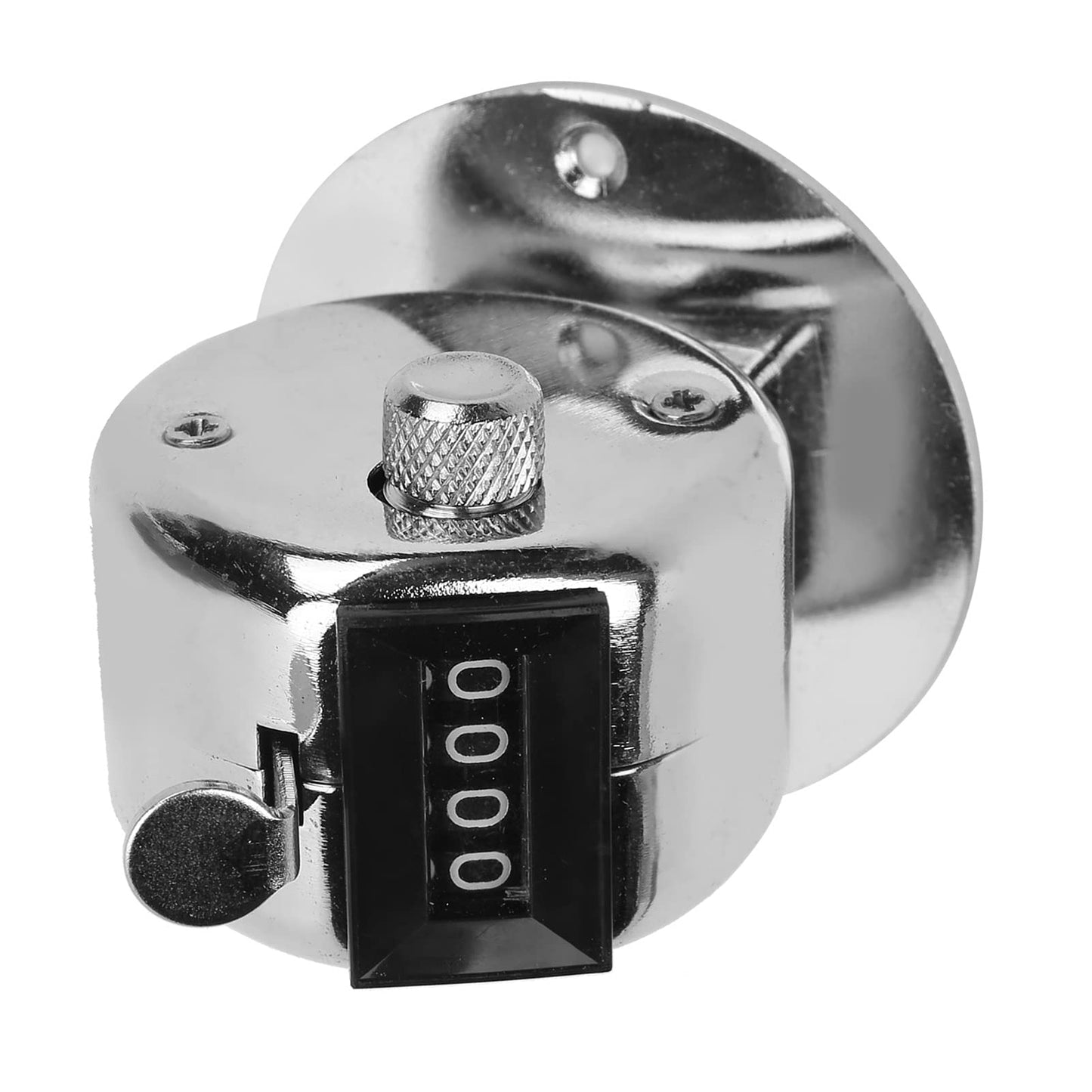 Stainless Steel Tally Counter Handheld Metal Counting Clicker 4-Digit Manual Inventory Tracking Tool for Workshop with Buttons Base Knob