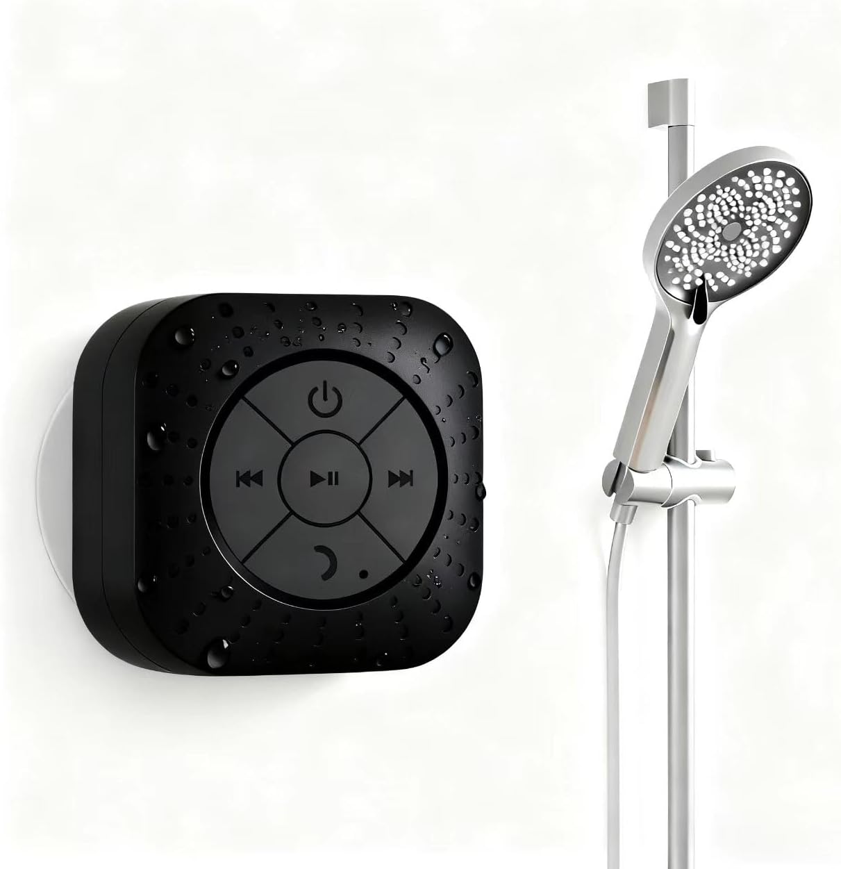 Elmocin Mini Bluetooth Shower Speakers, Portable Wireless Speaker with Suction Cup, Pairs Easily to Phones, Tablets