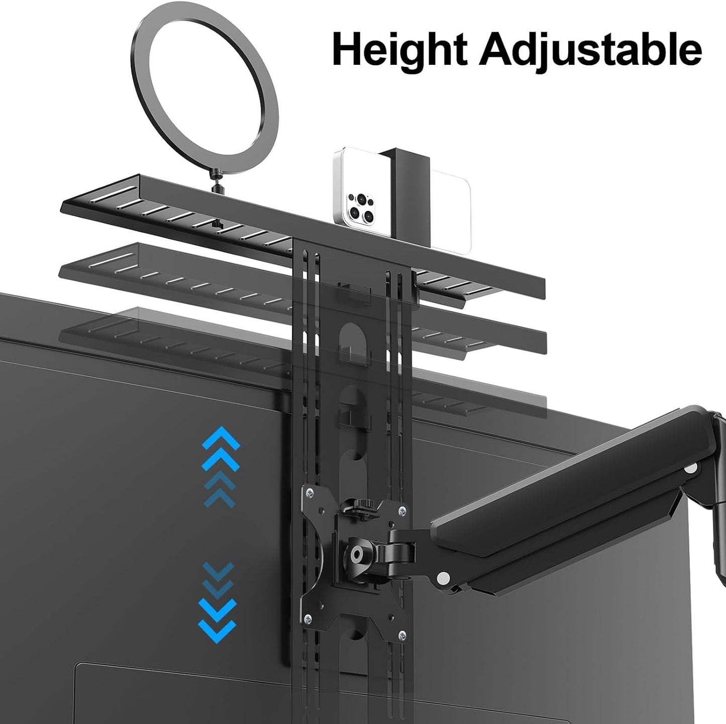 ErgoFocus 11 lbs, 75/100mm, DSLR Monitor Mount Hold up to Monitor Top Shelf for Livestream Device, Camera Mount