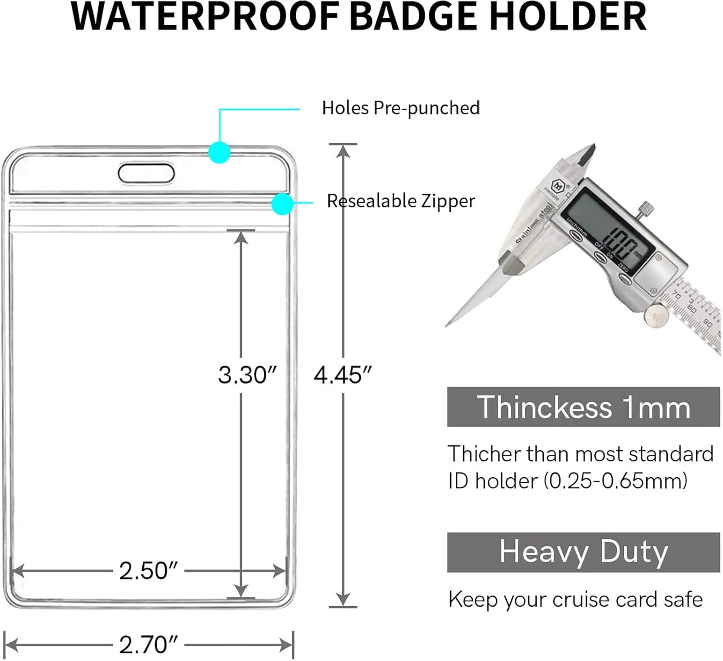 Skiennix Retractable Waterproof Lanyard - ID Badge Reel Holder with Detachable Buckle | Cruise Essentials (4 Colors)