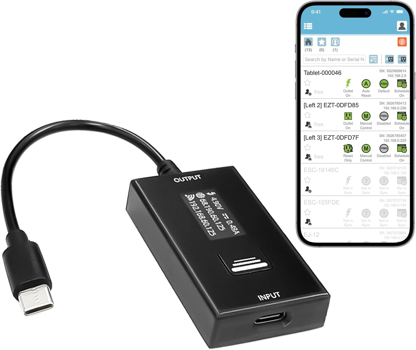 ezOutlet Automatic Router Rebooter Wi-Fi IP Enabled Remote DC Power Switch (USB Type-C Plug) with Auto Reboot