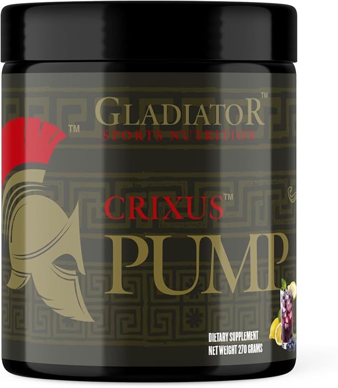 Crixus Pump Stimulant Free Nitric Oxide Pre-Workout Powder | Strength ??Performance | Great Taste for Men & Women (30 Servings, Blueberry Lemonade)