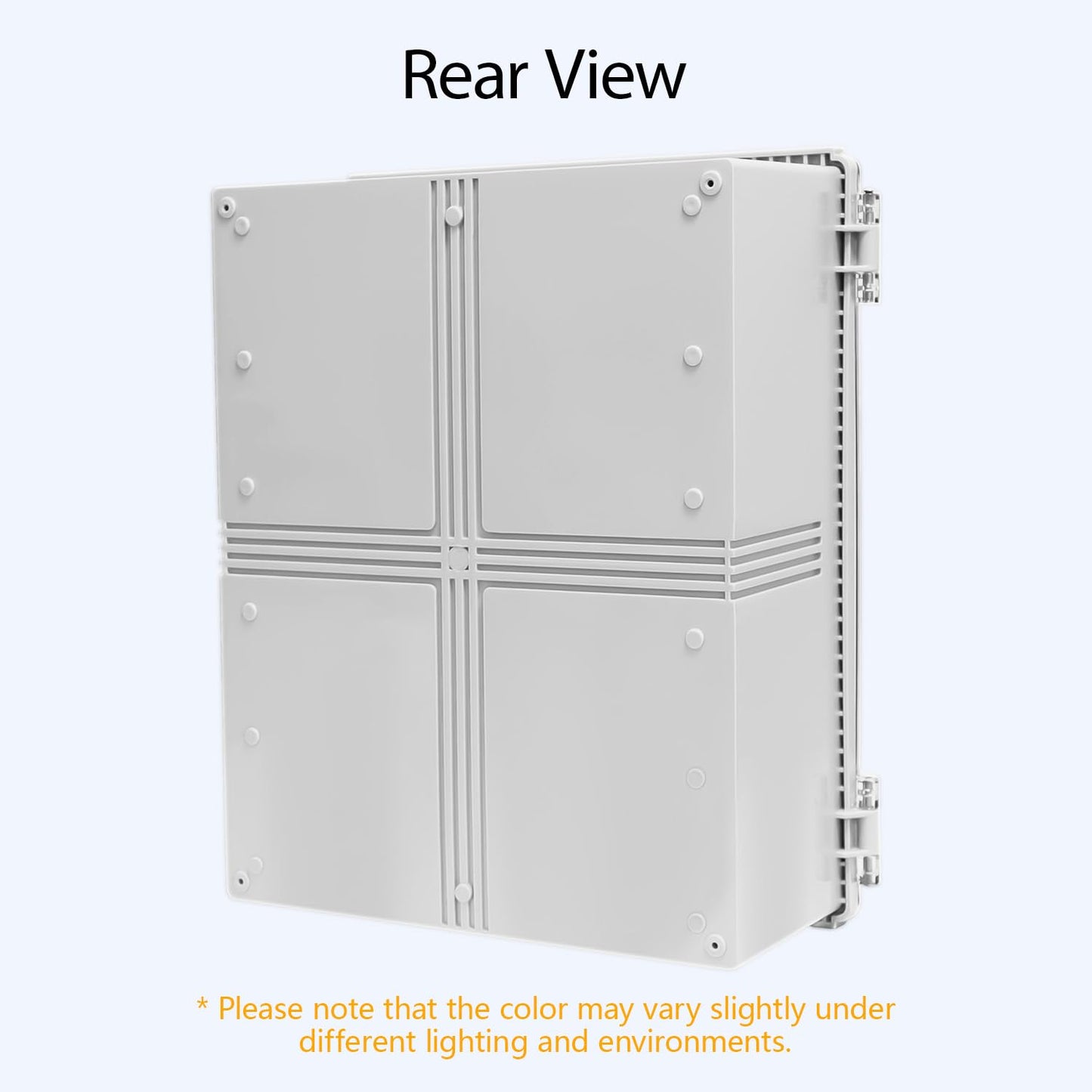 LeMotech Electrical Box, IP67 Waterproof Hinged Clear Cover Stainless Steel Latch Junction Box, ABS Plastic Electrical Enclosure with Mounting Plate,Wall Brackets, Cable Glands,19.6"x15.7"x7.8",Grey