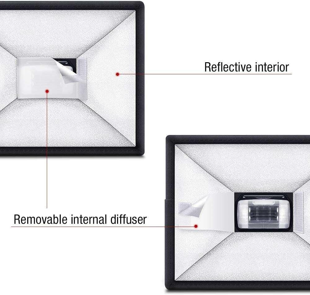 Reflex Camera 1923cm (7.59in) Universal Softbox Flash Diffuser for DSLR Camera Speedlite | Foldable Portable Light
