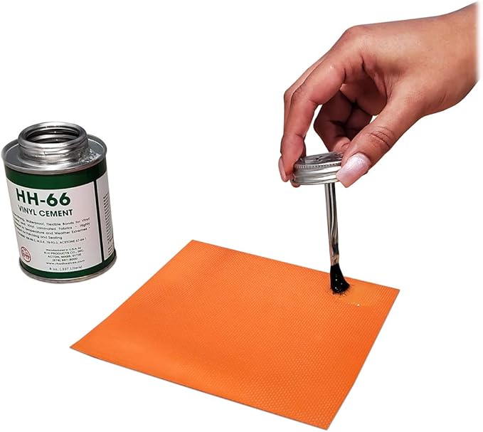 Professional Vinyl Repair Patch Kit for Inflatable Bounce Houses, Includes Marble Multi-Color Vinyl Patches with Large 4-Ounce HH66 Vinyl Adhesive Cement Glue