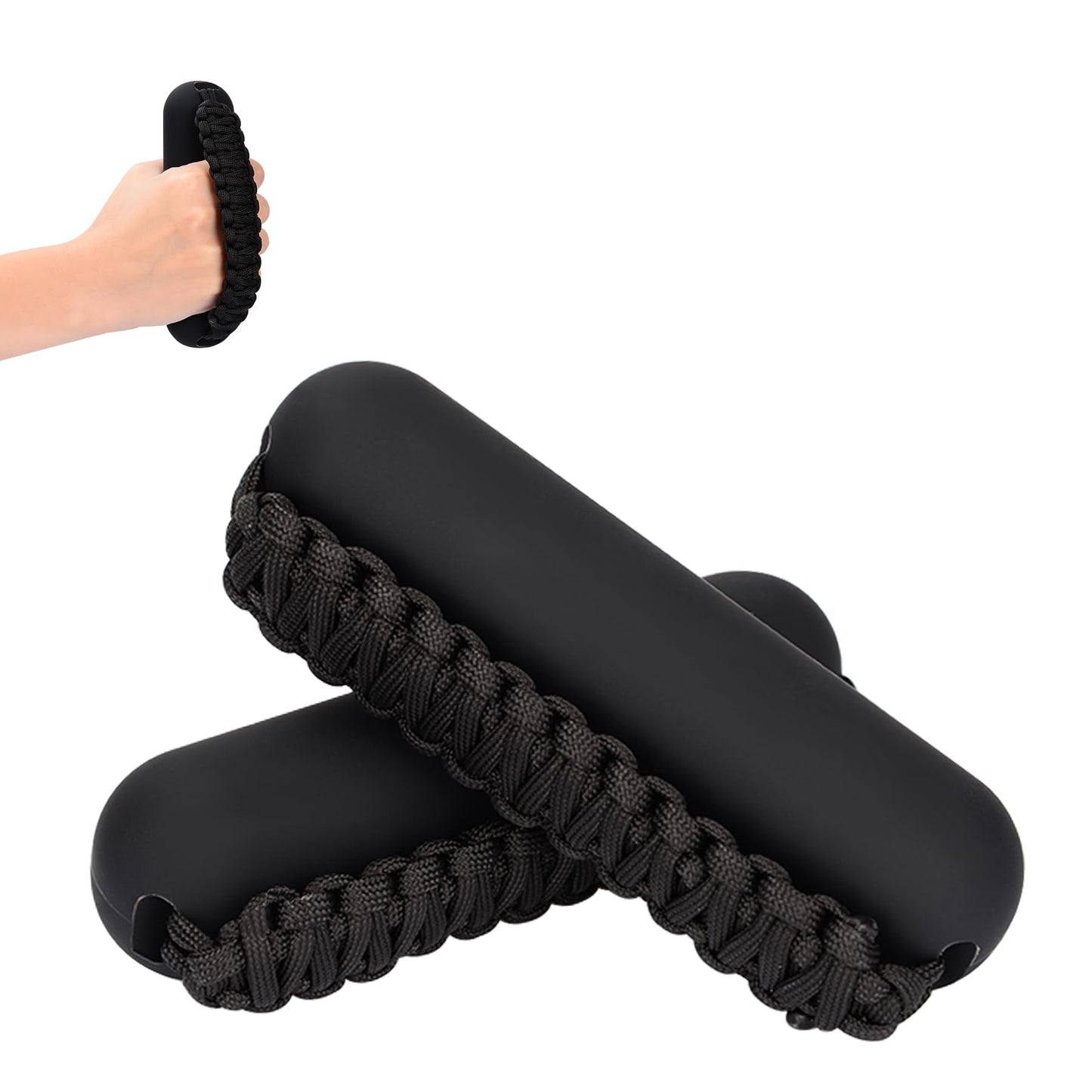 Hikeen Hand Weights Set for Women Men, Soft Dumbbells of 2 (1lb Each), Walking Weight with Hand Strap for Aerobics, Jogging, Running(Black,2lb sets)